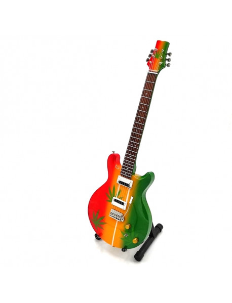 Mini gitara – štýl Bob Marley - Tribute  Ganja - replika 27.5cm