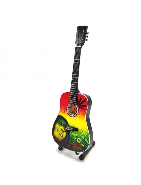 Mini gitara – štýl Bob Marley - Tribute - One Love - replika 27.5cm