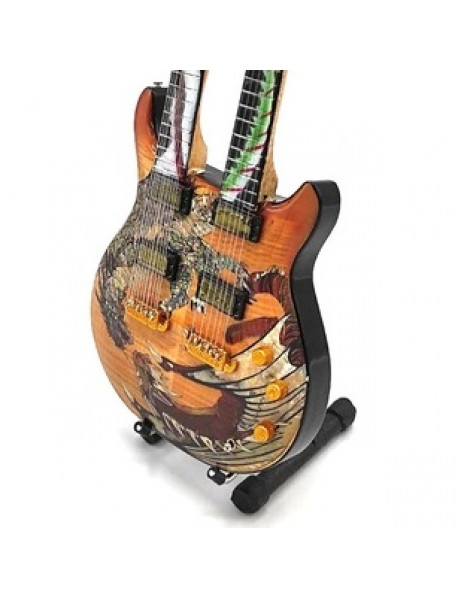 Mini gitara – štýl Carlos Santana - Double Neck Dragon Signature - replika 27.5cm