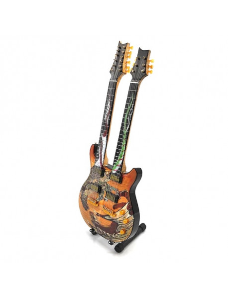 Mini gitara – štýl Carlos Santana - Double Neck Dragon Signature - replika 27.5cm