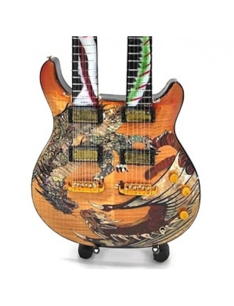 Mini gitara – štýl Carlos Santana - Double Neck Dragon Signature - replika 27.5cm