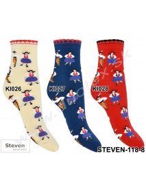 Dámske ponožky Steven-118-8 červená veľk. 38-40