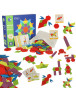 Montessori puzzle drevené tvary 155 dielikov