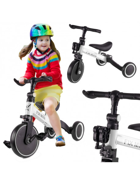 BEŽECKÁ TROJKOLKA TRIKE FIX MINI 3 V 1 S PEDÁLMI BIELEJ FARBY
