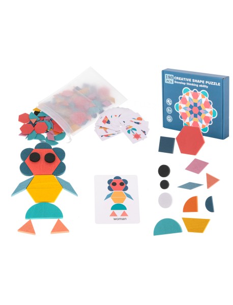 Drevené puzzle montessori 180 dielikov