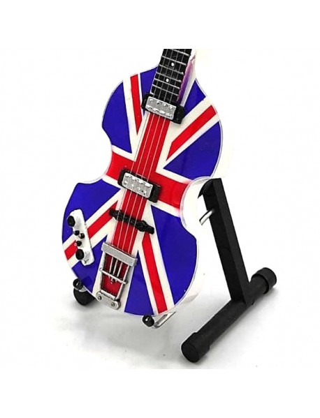 Mini gitara – štýl The Beatles - Paul McCartney - Union Jack Bass Replika 27.5cm