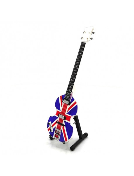 Mini gitara – štýl The Beatles - Paul McCartney - Union Jack Bass Replika 27.5cm