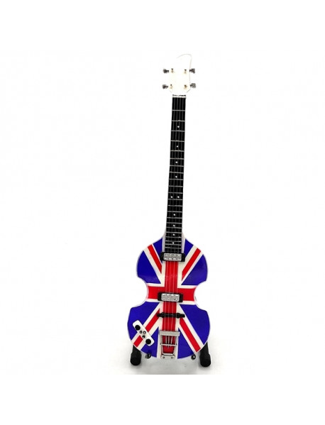 Mini gitara – štýl The Beatles - Paul McCartney - Union Jack Bass Replika 27.5cm