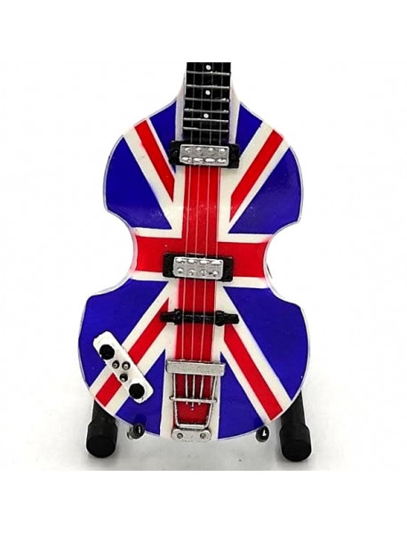 Mini gitara – štýl The Beatles - Paul McCartney - Union Jack Bass Replika 27.5cm