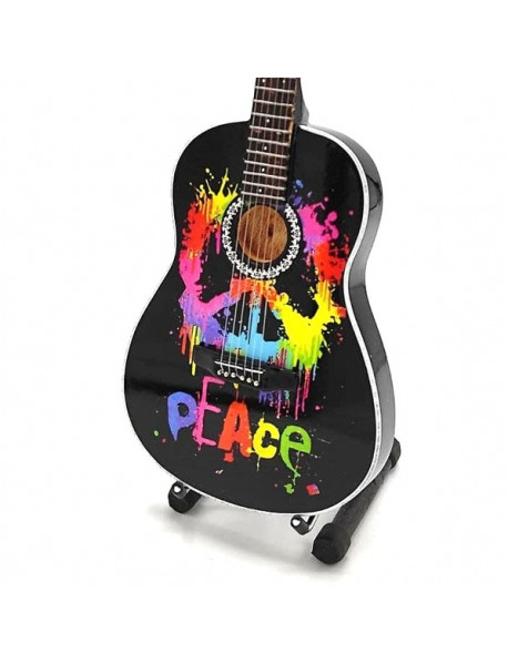 Mini gitara – štýl Woodstok Peace & Love Tribute - replika 27.5cm