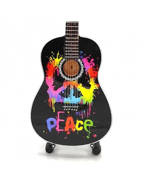 Mini gitara – štýl Woodstok Peace & Love Tribute - replika 27.5cm