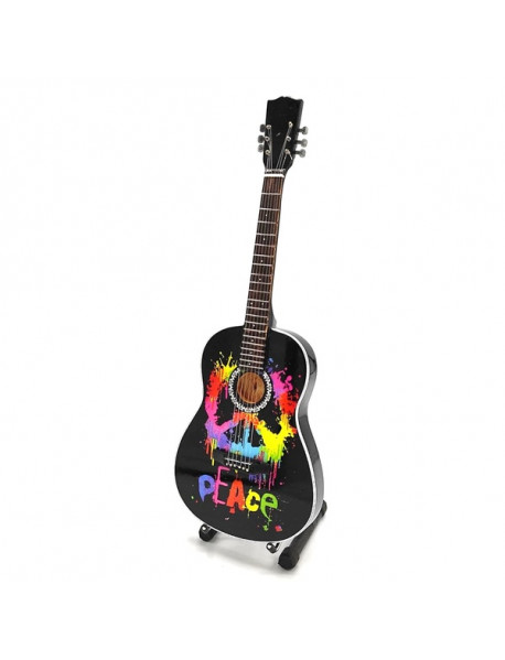 Mini gitara – štýl Woodstok Peace & Love Tribute - replika 27.5cm